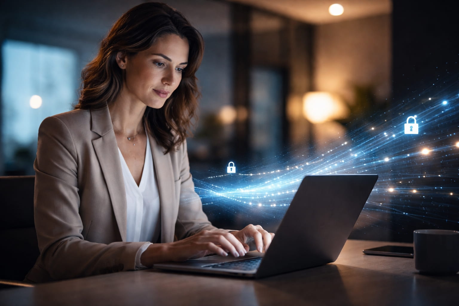 Professionnel envoyant un courriel sécurisé avec Secure Exchanges