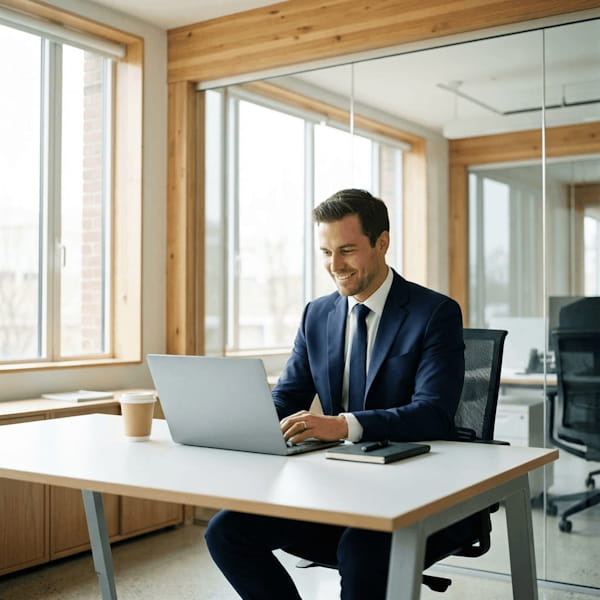 Professional using Secure Exchanges on their computer